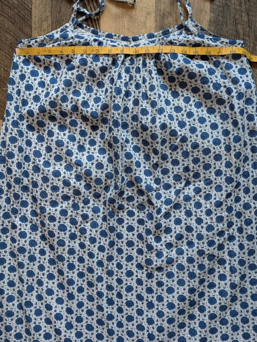 Emerson Fry India Collection Sundress Cotton Heritage Blue Flowers